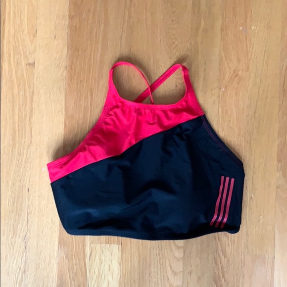 NWT Adidas colorblock crop high top bikini top - Picture 4 of 6